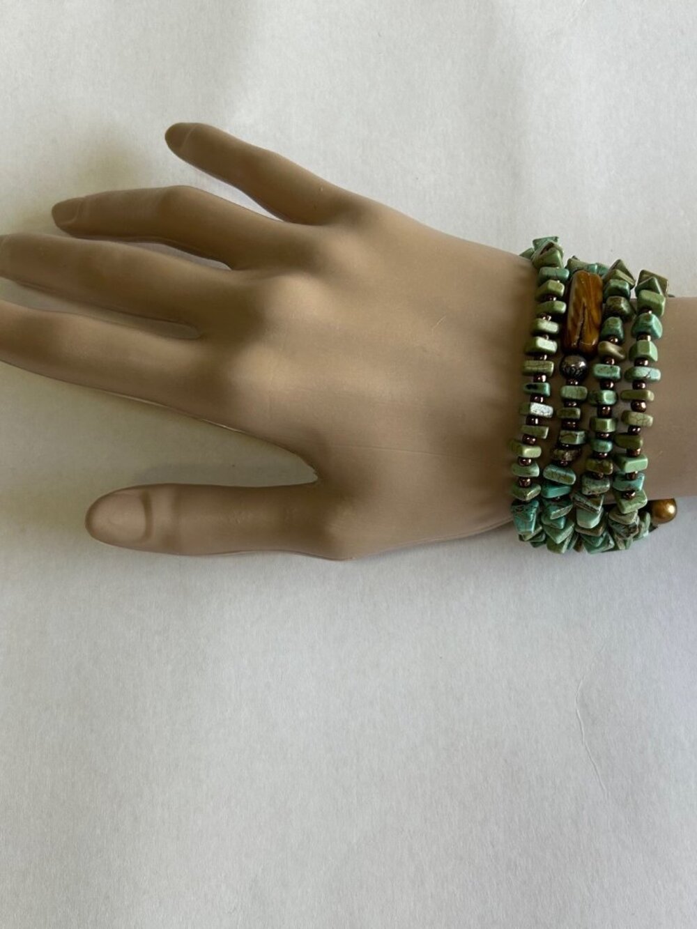 Silpada Multi-Strand Blue-Green Howlite Bracelet